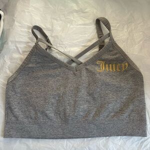 Juicy Couture Heather Gray Sports Bra with Gold Logo